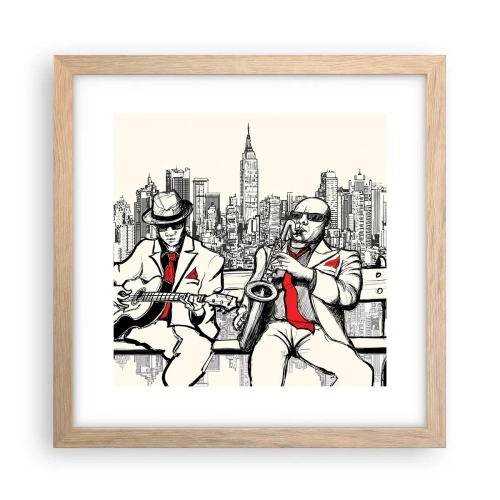 Poster in cornice rovere chiaro - Improvvisare a New York - 30x30 cm