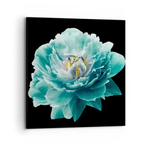 Quadro su tela - Stampe su Tela - Petali blu e oro - 70x70 cm