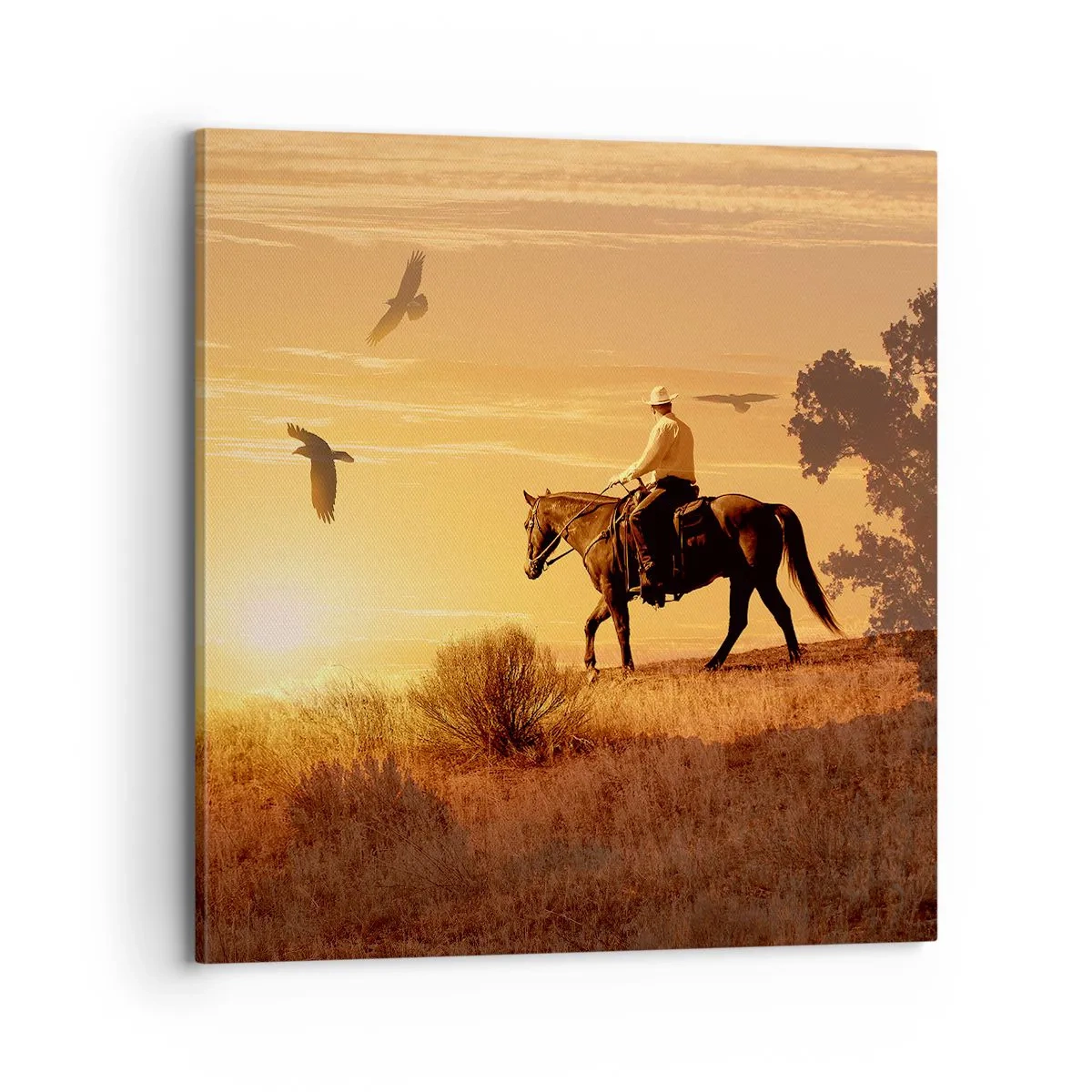 Quadro su tela - Stampe su Tela - Da solo nella prateria - 70x70 cm