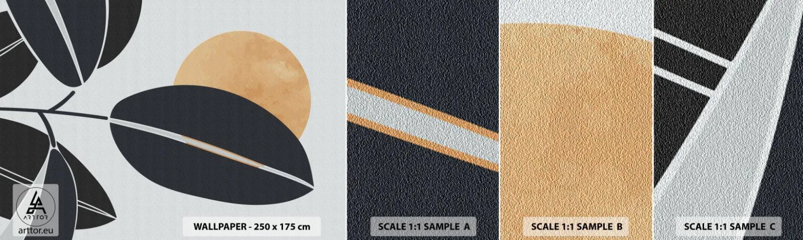 Campione di Fotomurale Adesivo Deluxe Sticker - Un giorno rovente d'estate - Botanica, Foglie, Minimalismo - 100x30 cm