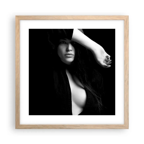 Poster in cornice rovere chiaro - Scuola di seduzione - 40x40 cm