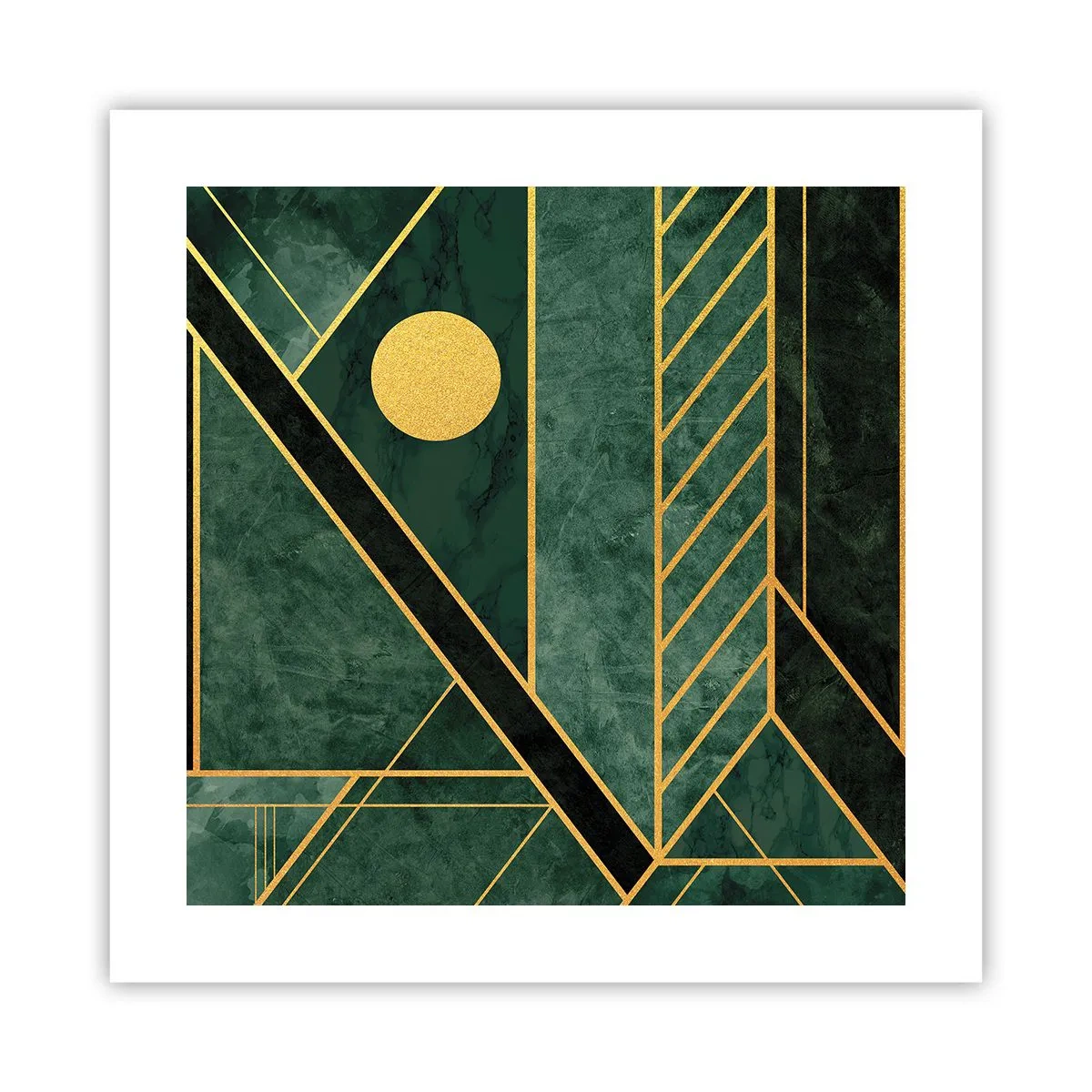 Poster - Dinamica di oro e azzurro - 40x40 cm