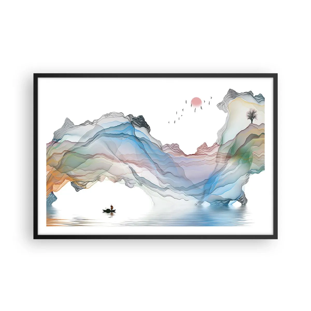 Poster in cornice nera - Verso i monti di cristallo - 91x61 cm