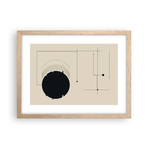 Poster in cornice rovere chiaro - Composizione elastica e dinamica - 40x30 cm