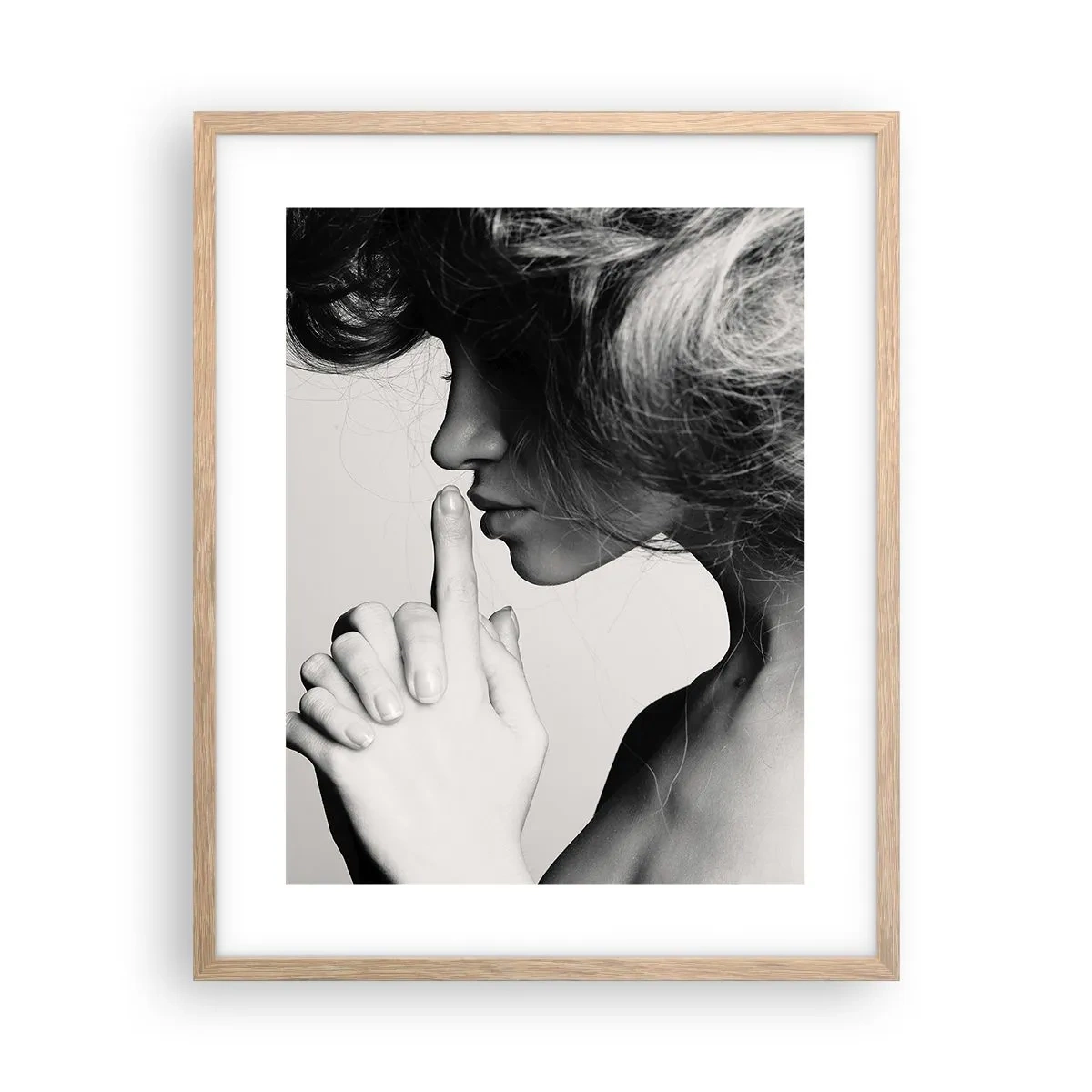 Poster in cornice rovere chiaro - Ascoltando se stessa - 40x50 cm