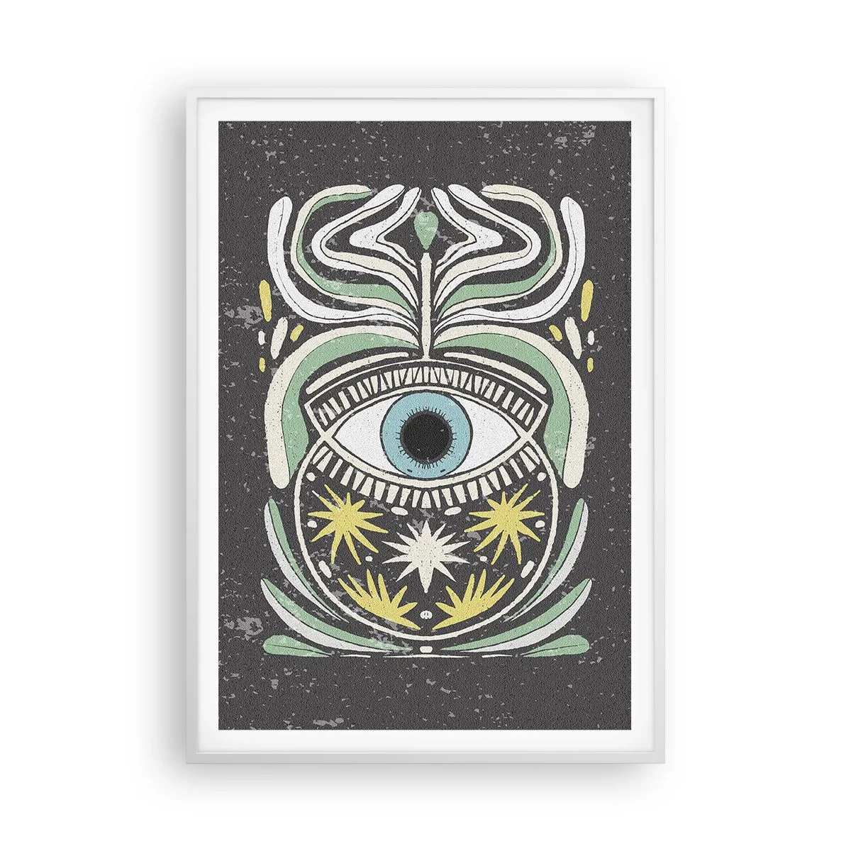 Poster in cornice bianca - Rituali tribali - 70x100 cm