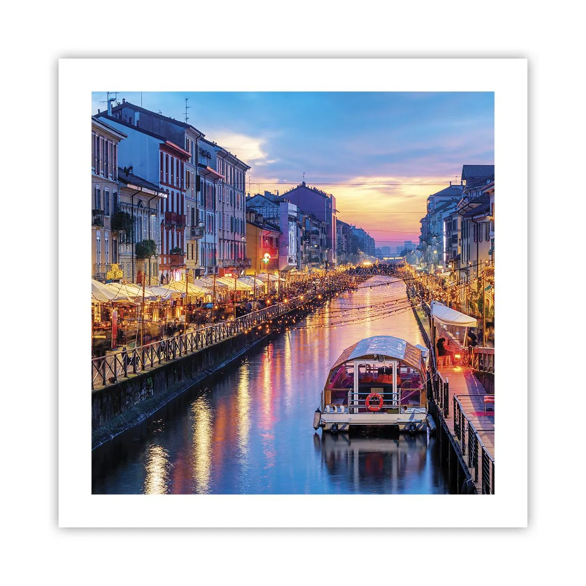 Poster - Sera di luce e di divertimento - 50x50 cm