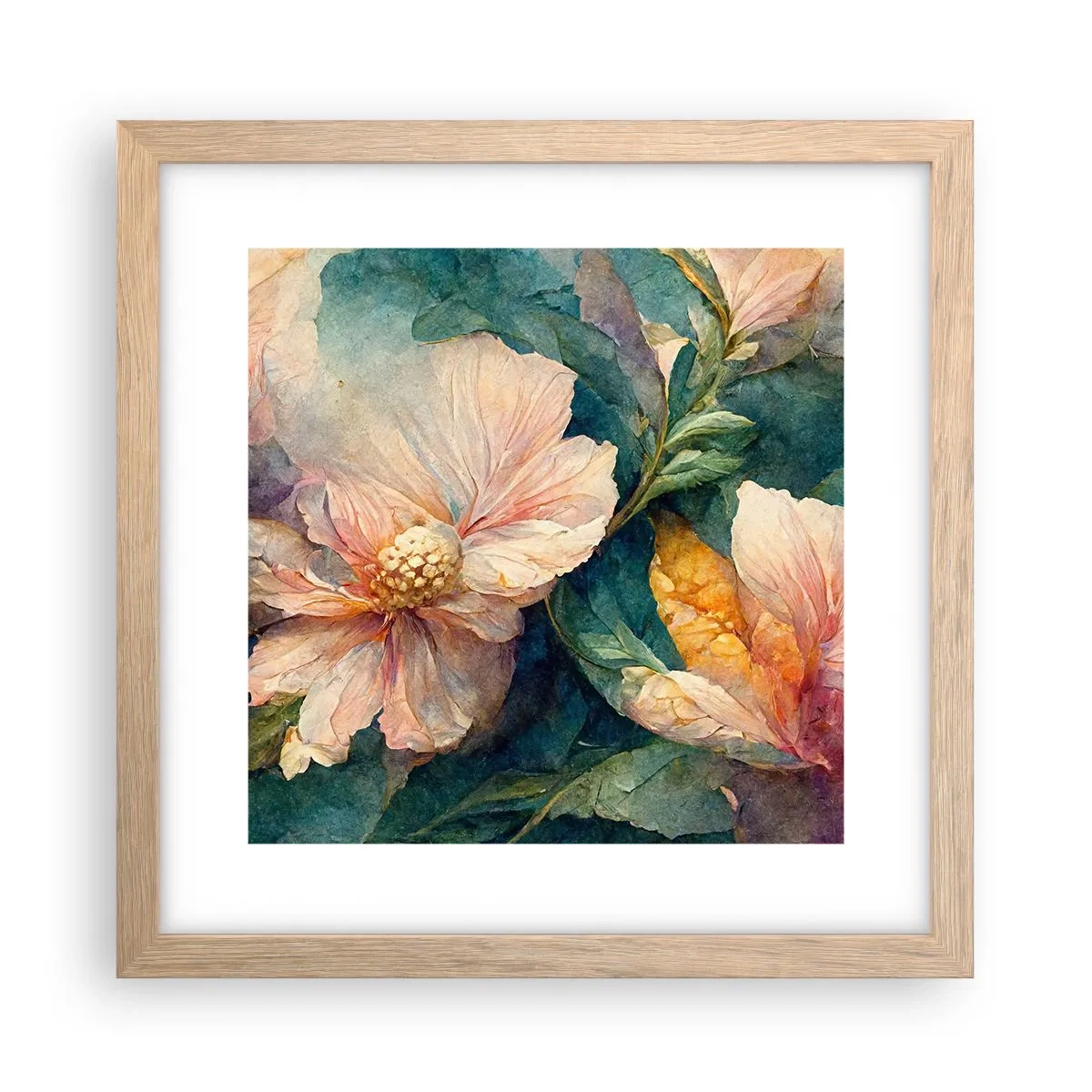 Poster in cornice rovere chiaro - Delicatezza pura - 30x30 cm