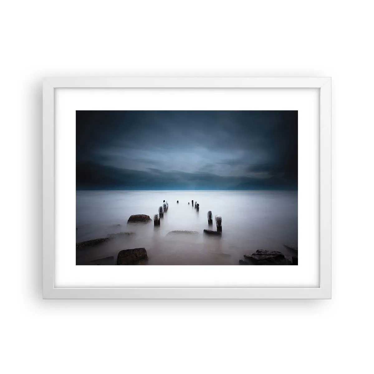 Poster in cornice bianca - Lago pensieroso - 40x30 cm