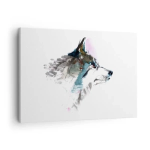 Quadro su tela - Stampe su Tela - Lupo acquerello in stile minimalista - 70x50cm - Si parla del lupo - Decorazione murale moderna per soggiorno e camera da letto ARTTOR