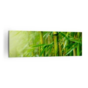 Quadro su tela - Stampe su Tela - Foresta di bambù verde in luce soffusa - 160x50cm - Conoscere il verde in sé - Decorazione murale moderna per soggiorno e camera da letto ARTTOR