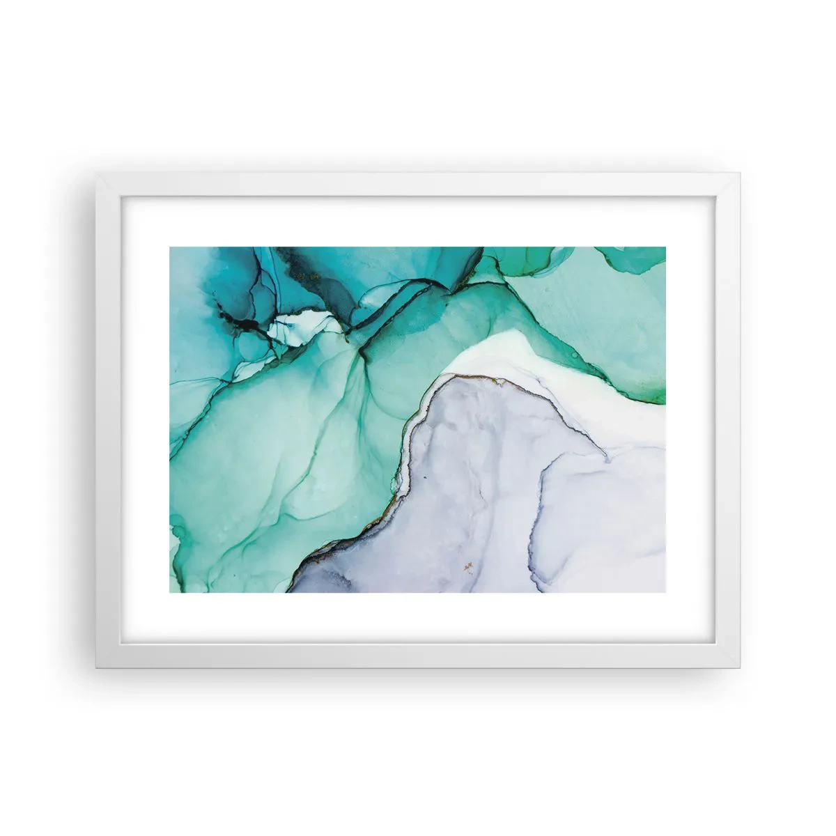Poster in cornice bianca - Studio in turchese - 40x30 cm