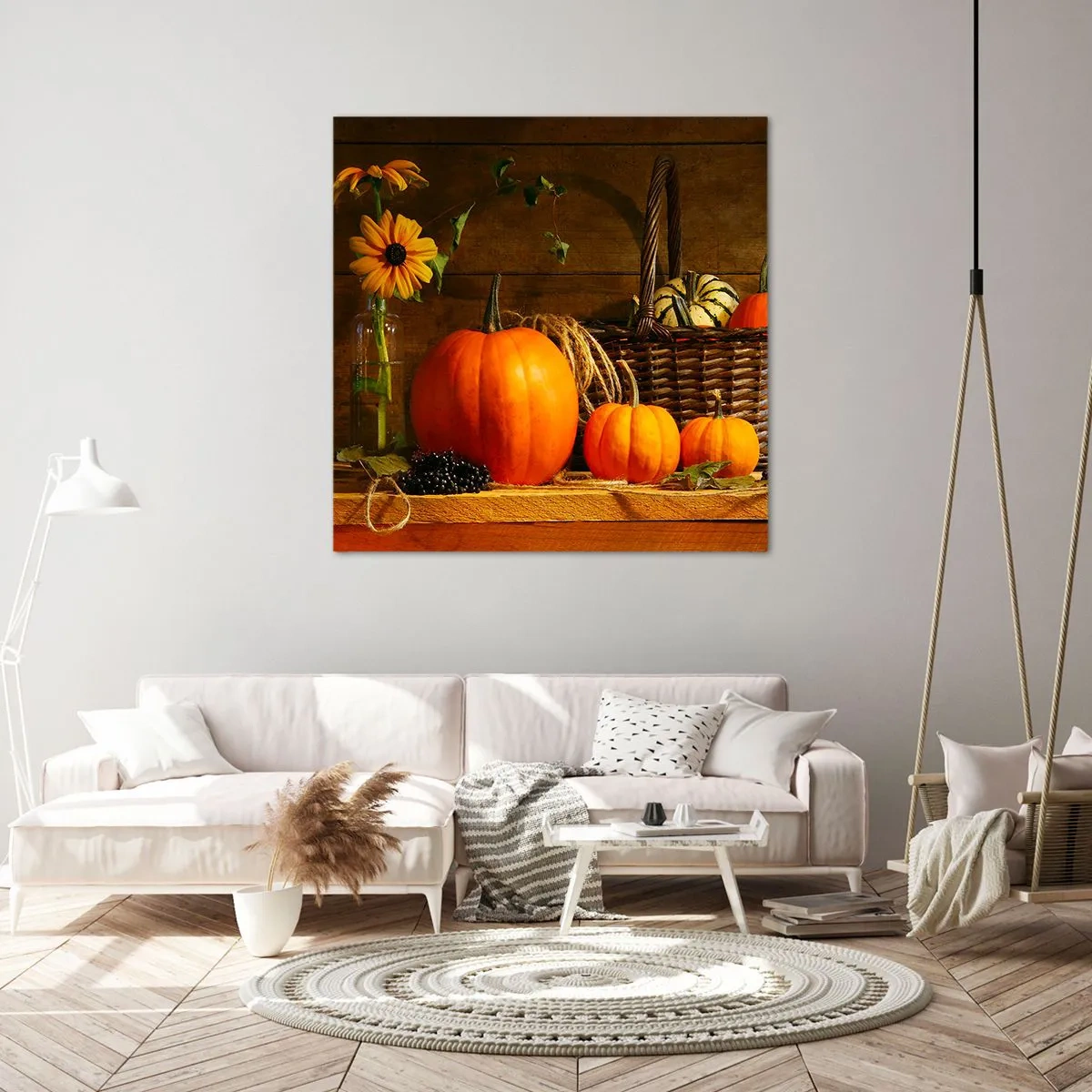 Quadro su tela - Stampe su Tela - Composizione rustica: i doni dell'autunno - 60x60 cm