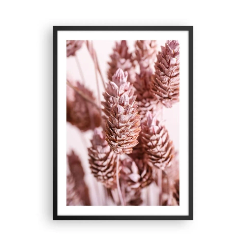 Poster in cornice nera - Primo piano di fiori secchi nelle tonalità del rosa - 50x70cm - A prima vista poco appariscenti - Decorazione murale moderna per soggiorno e camera da letto ARTTOR
