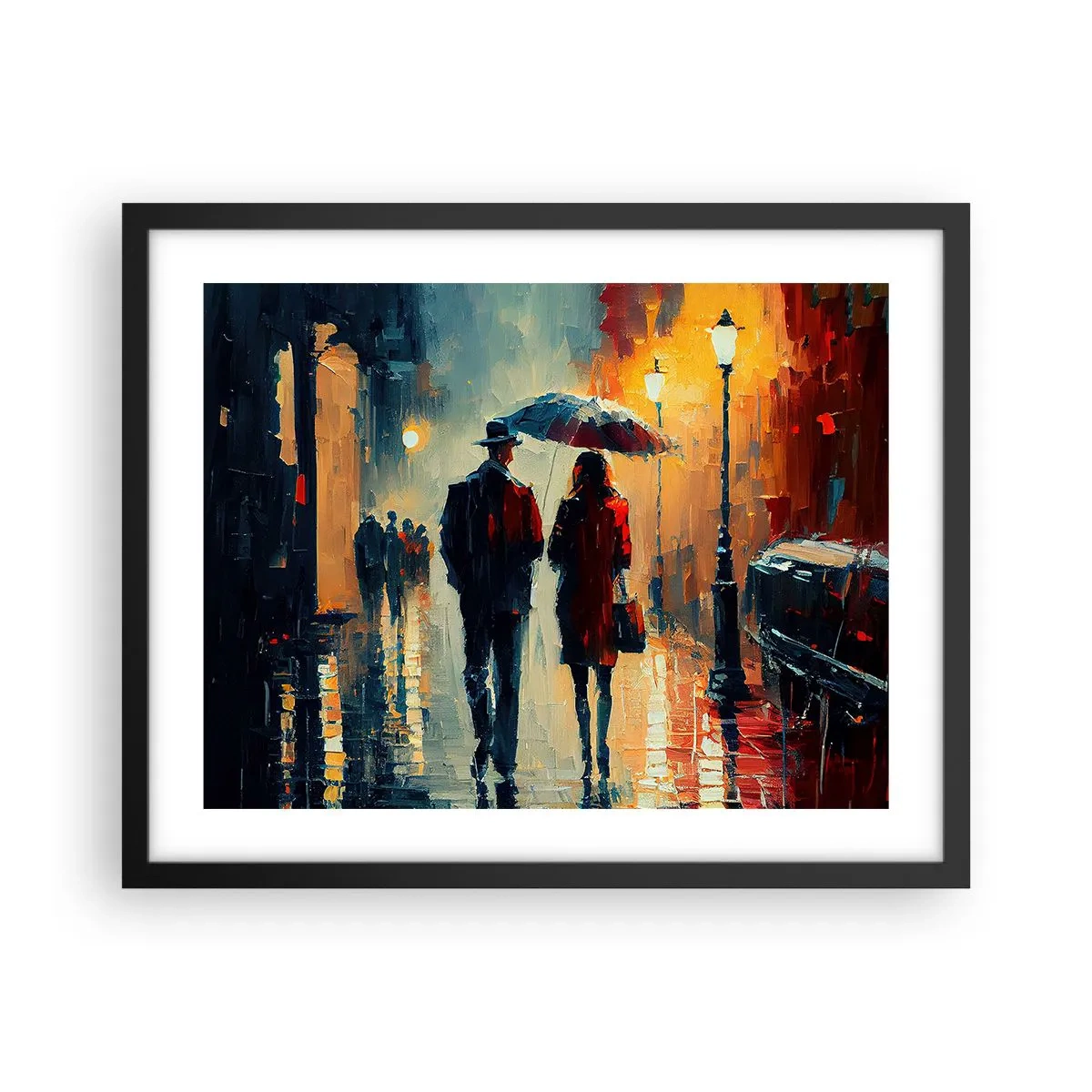 Poster in cornice nera - Love story cittadina - 50x40 cm