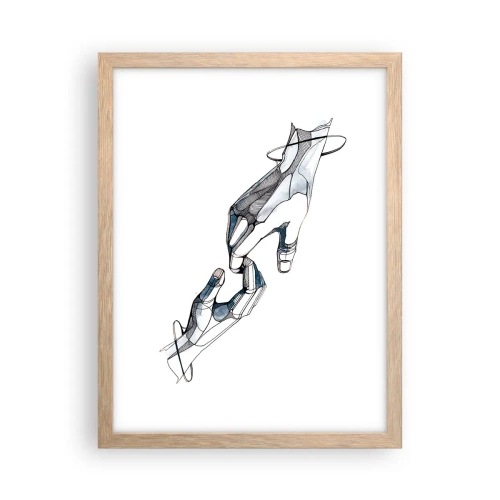 Poster in cornice rovere chiaro - Buon gesto - 30x40 cm