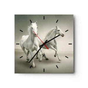 Orologio da parete - Orologio in Vetro - White power! - 40x40 cm