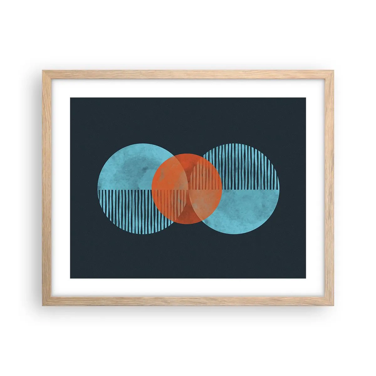 Poster in cornice rovere chiaro - Composizione simmetrica - 50x40 cm