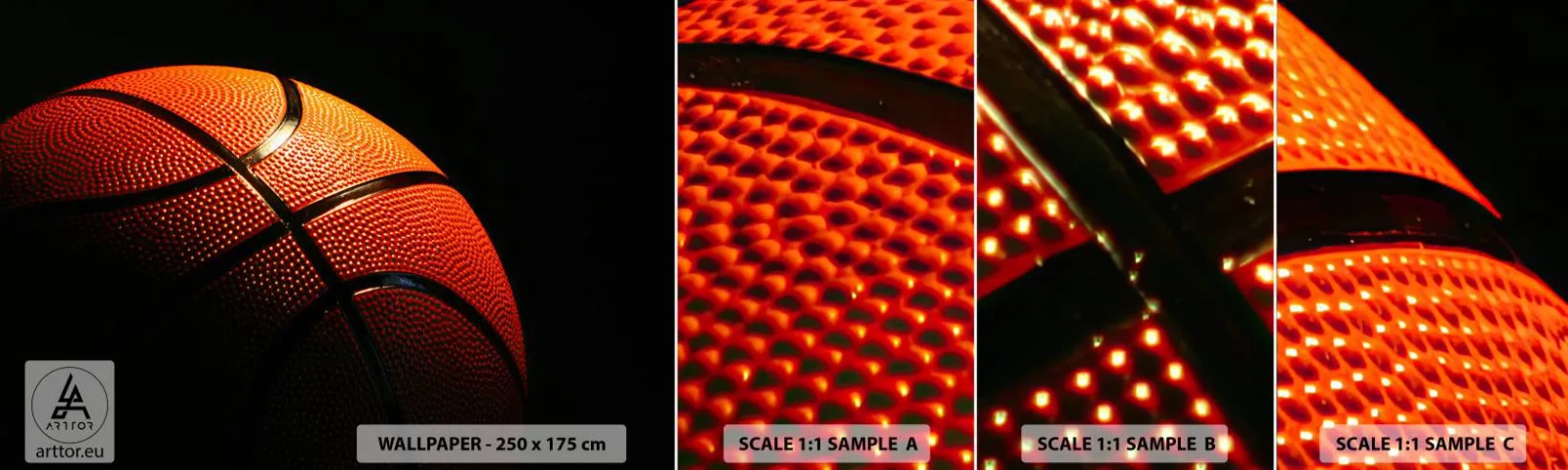 Campione Di Fotomurale Standard Eco - Bella come un pianeta - Sport, Pallacanestro, Pallacanestro - 100x30 cm