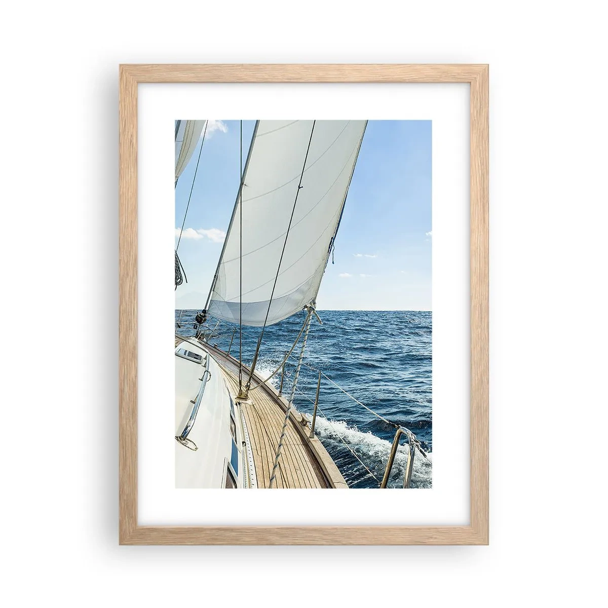 Poster in cornice rovere chiaro - Benvenuta avventura - 30x40 cm
