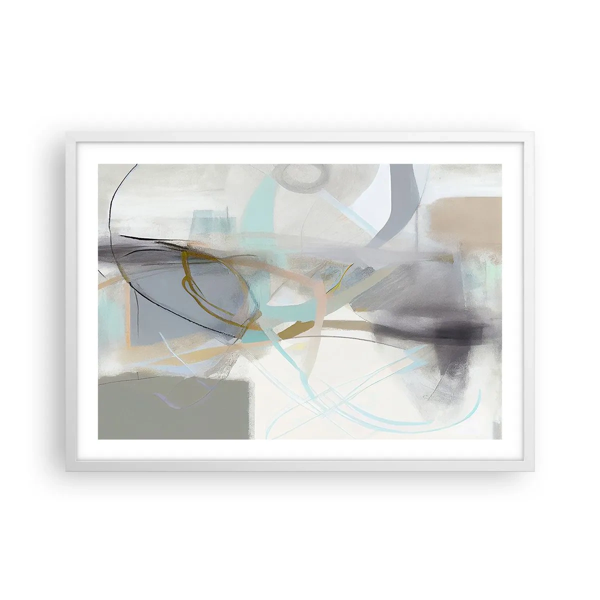 Poster in cornice bianca - Astrazione nebulosa - 70x50 cm