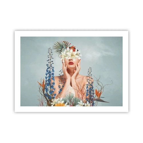 Poster - Donna - fiore - 70x50 cm