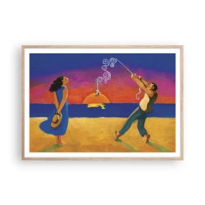 Poster in cornice rovere chiaro - Più delle stelle del cielo - 100x70 cm