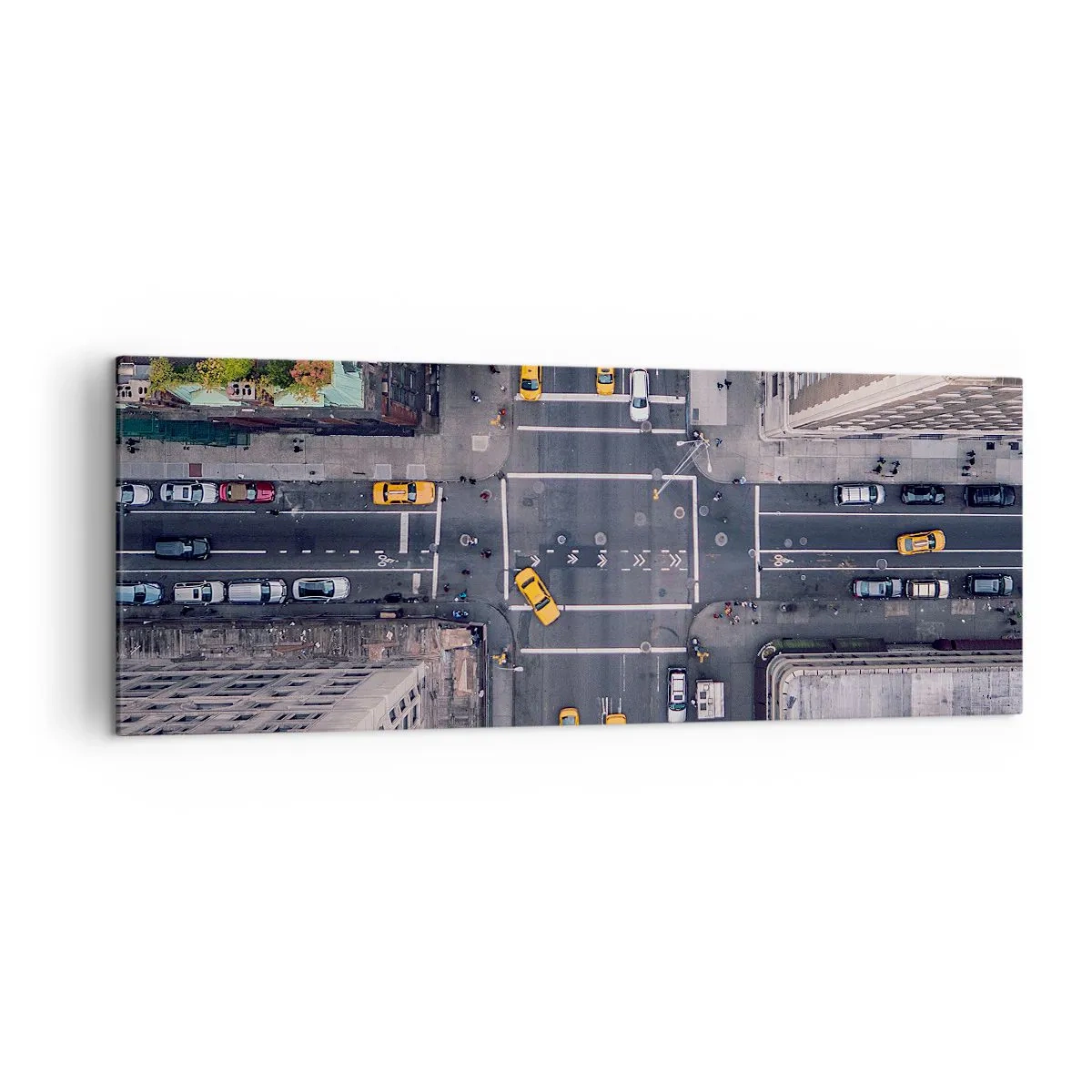 Quadro su tela - Stampe su Tela - Vista aerea di una trafficata strada cittadina - 140x50cm - Scelta semplice - Decorazione murale moderna per soggiorno e camera da letto ARTTOR