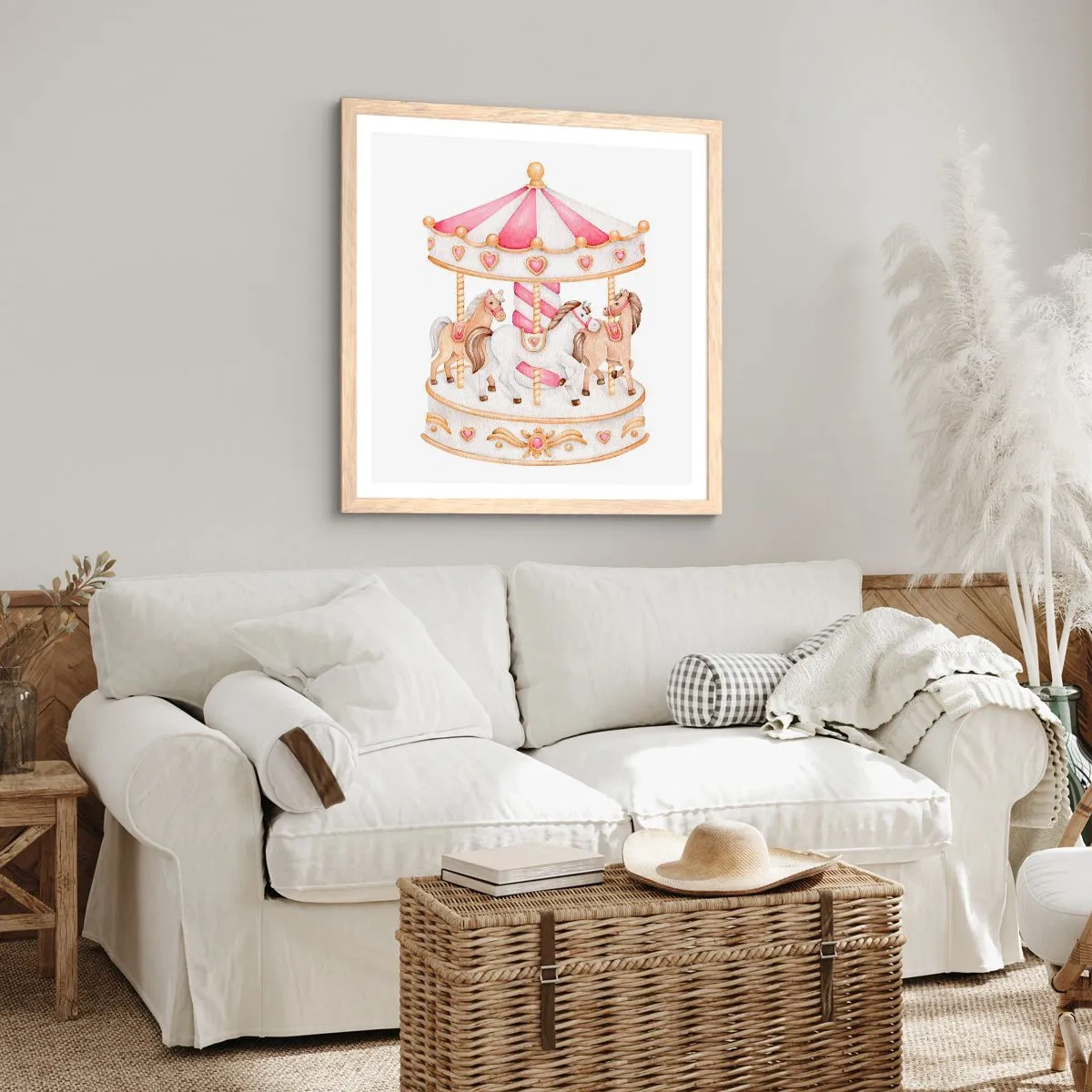 Poster in cornice rovere chiaro - Il dolce mondo dell'infanzia - 60x60 cm