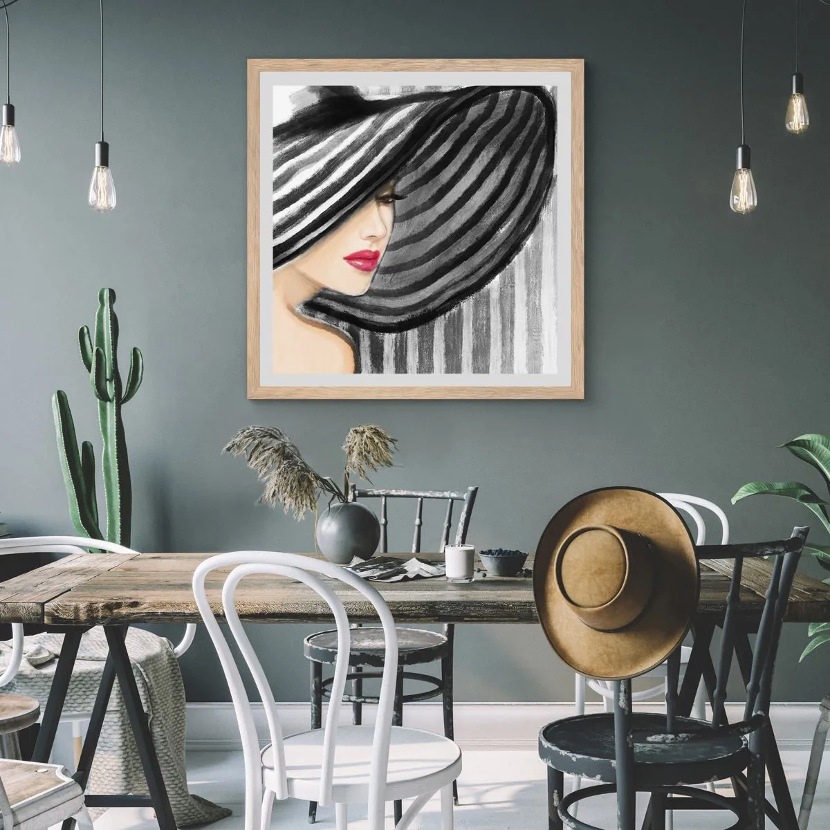 Poster in cornice rovere chiaro - Dove trovarti? - 30x30 cm