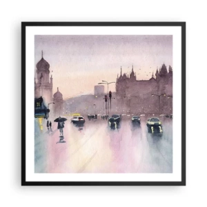 Poster in cornice nera - Nella nebbia piovigginosa - 60x60 cm