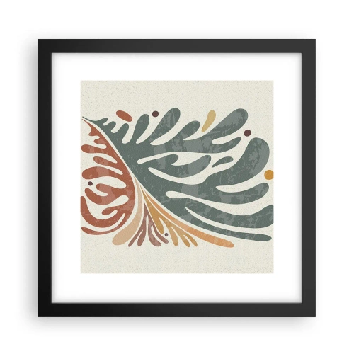 Poster in cornice nera - Foglia multicolore - 30x30 cm