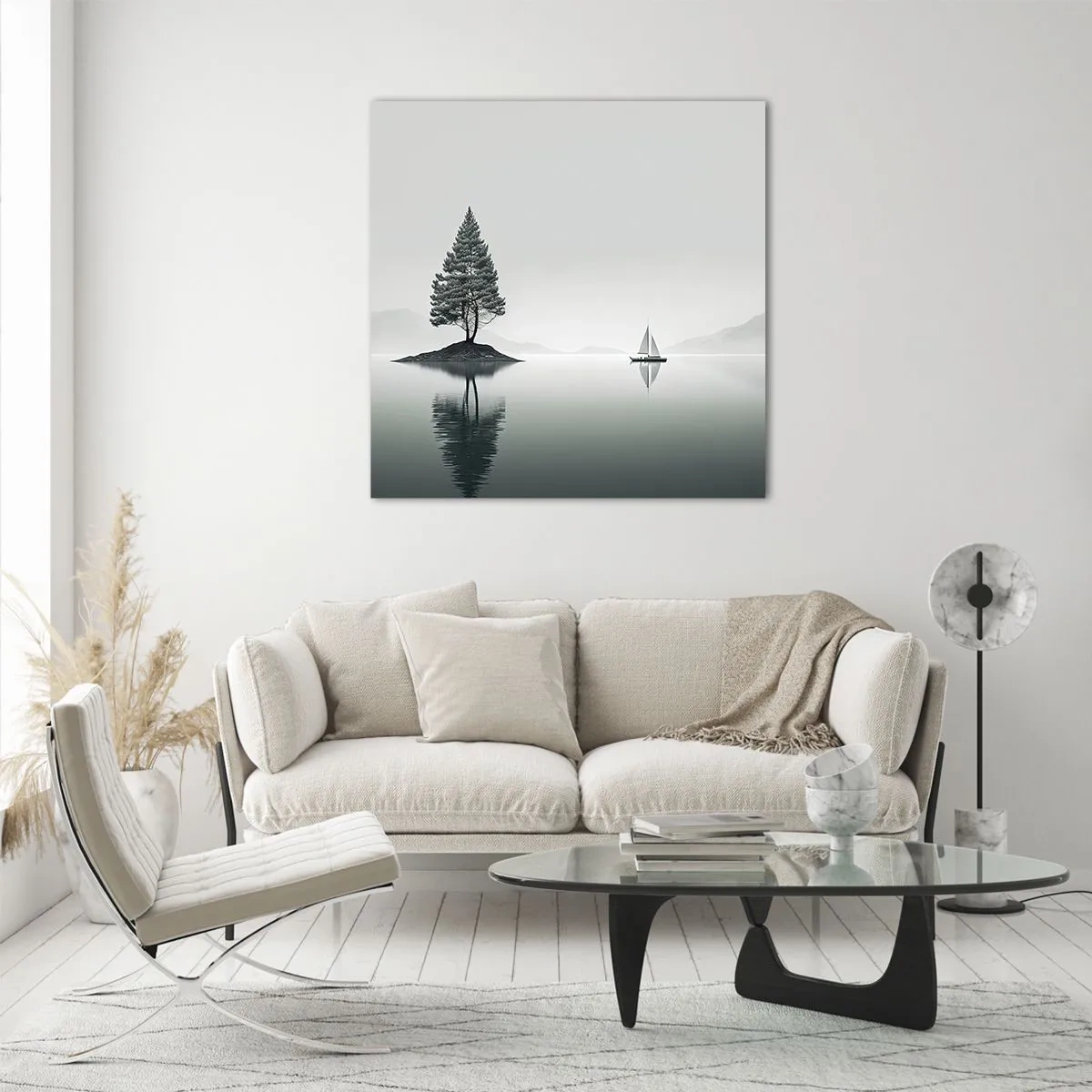 Quadro su vetro - Paesaggio onirico - 60x60 cm