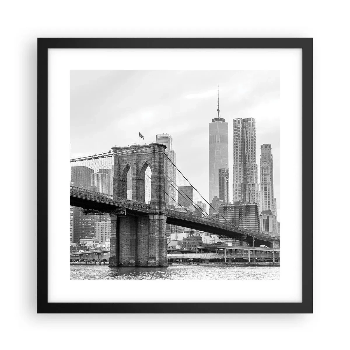 Poster in cornice nera - Atmosfera di New York - 40x40 cm