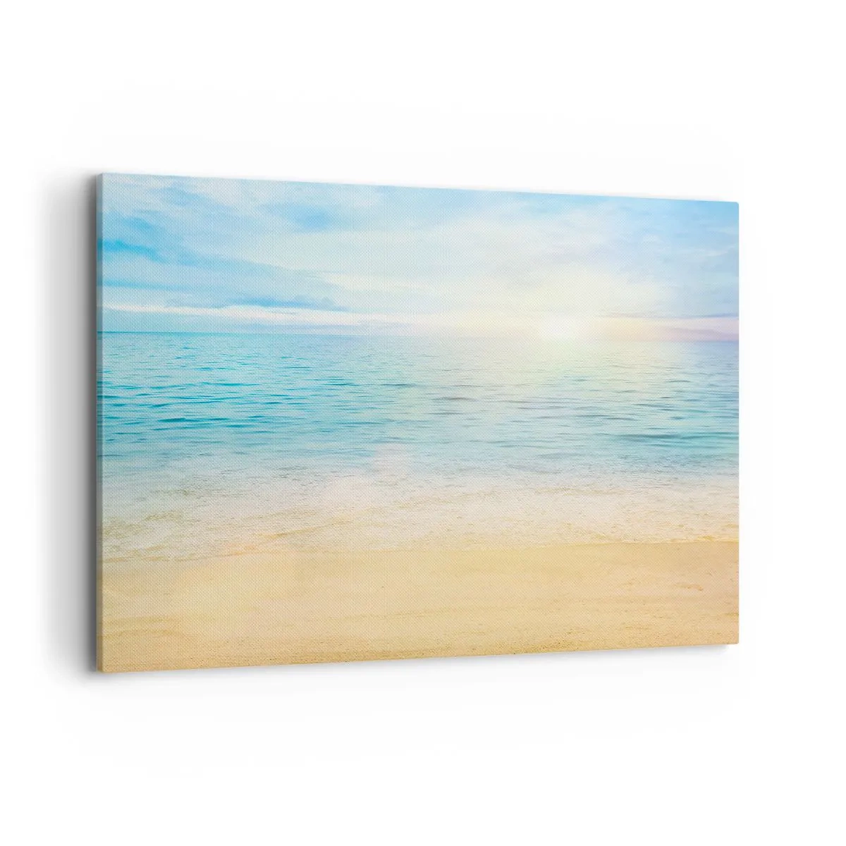 Quadro su tela - Stampe su Tela - Una spiaggia con mare turchese e cielo limpido - 100x70cm - Il grande blu - Decorazione murale moderna per soggiorno e camera da letto ARTTOR