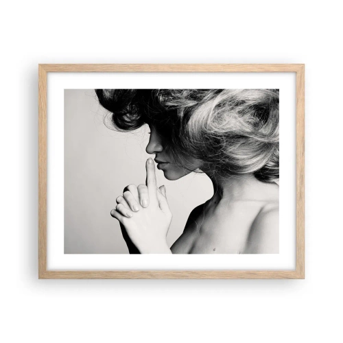 Poster in cornice rovere chiaro - Ascoltando se stessa - 50x40 cm