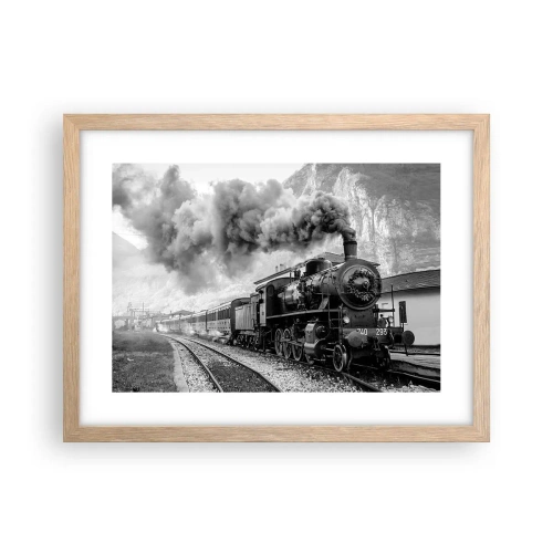 Poster in cornice rovere chiaro - Ferma alla stazione... - 40x30 cm