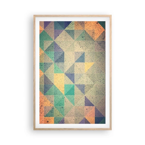Poster in cornice rovere chiaro - La repubblica dei triangoli - 61x91 cm
