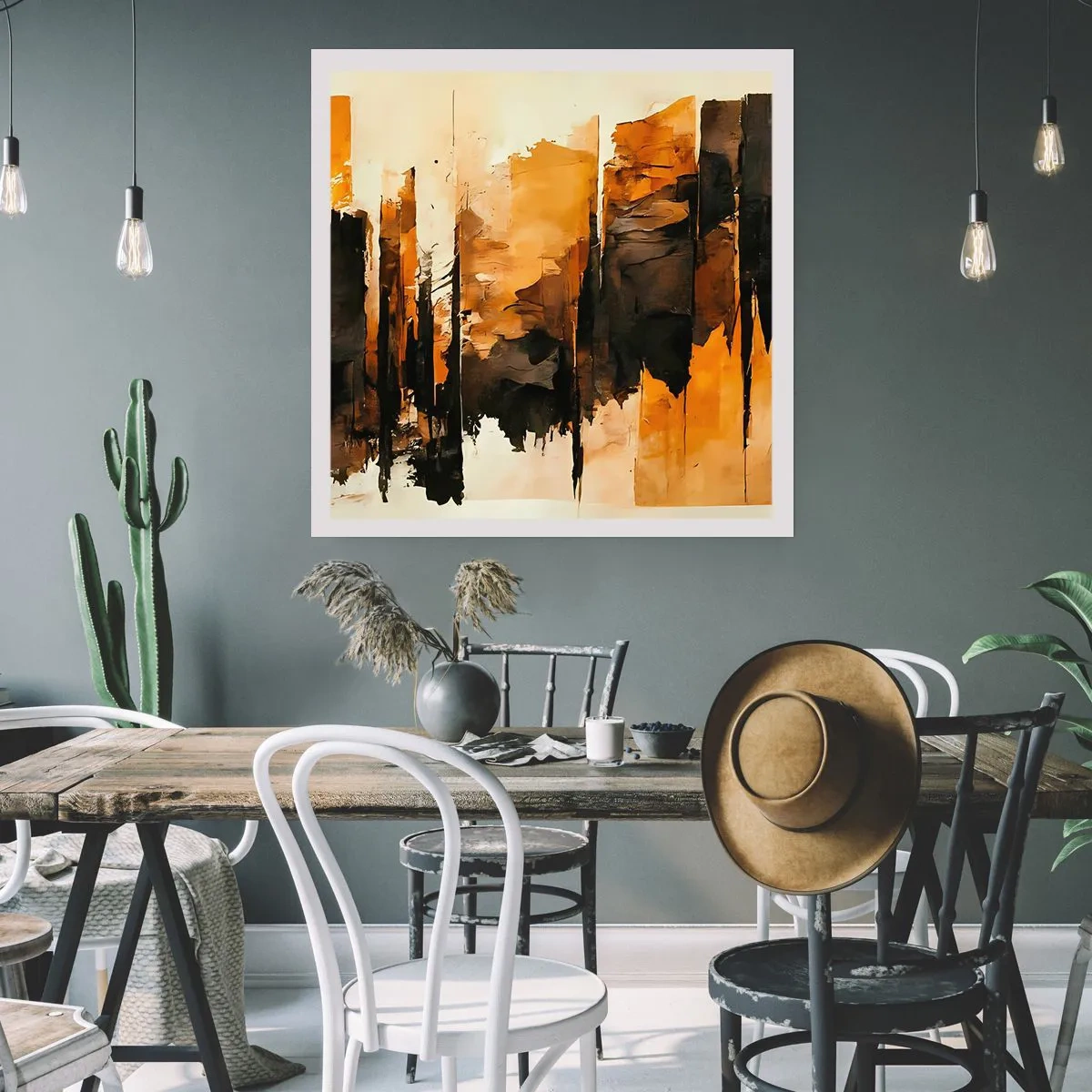 Poster - Armonia di nero e oro - 60x60 cm