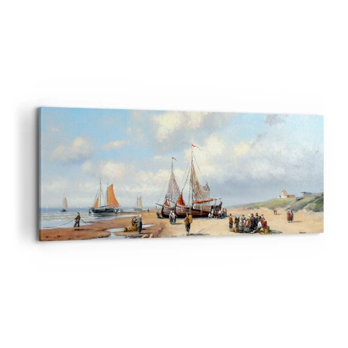 Quadro su tela - Stampe su Tela - Dopo una buona pesca - 100x40 cm