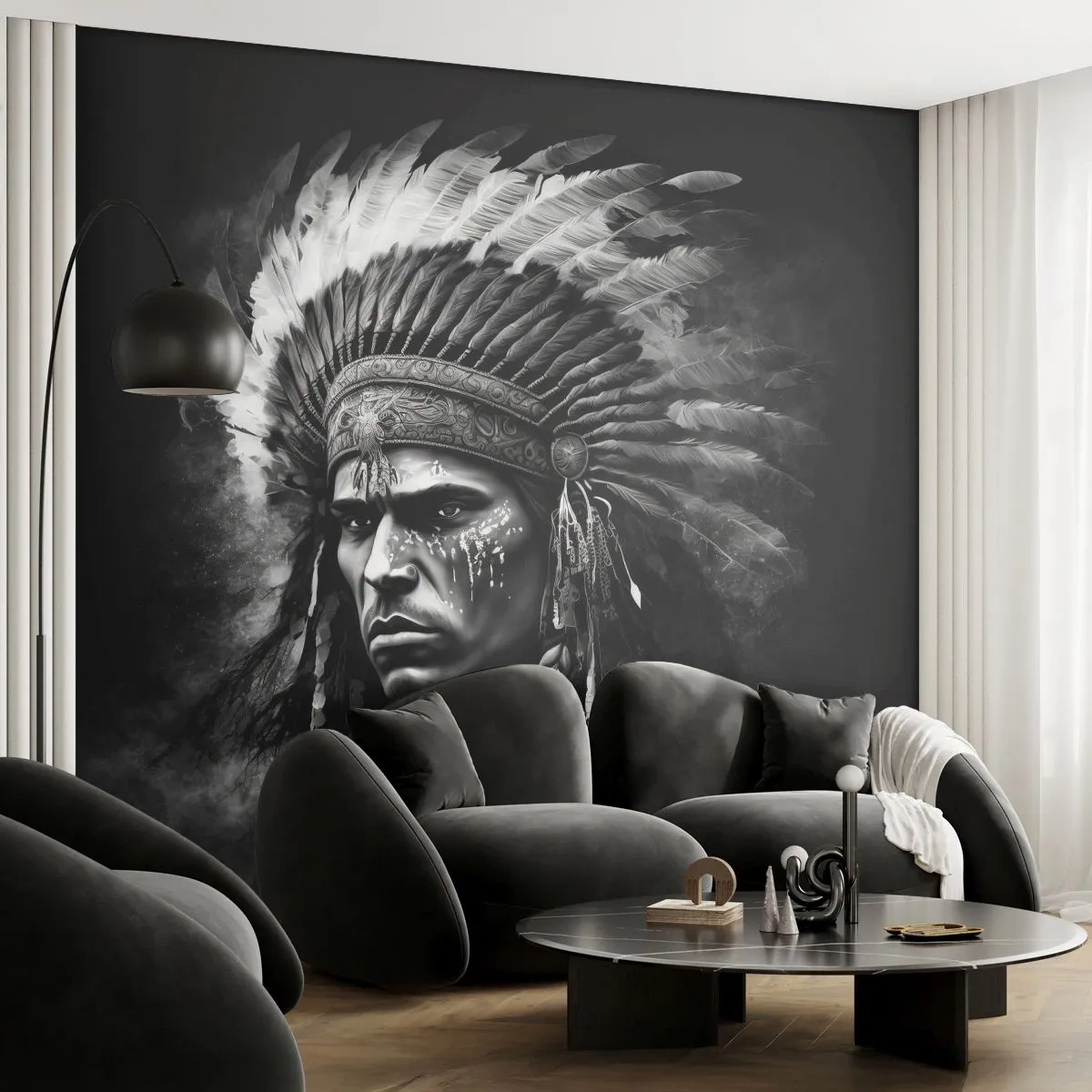 Fotomurali Premium Canvas - Capo e guerriero - indiano, Tribù, Etnico - 400x280 cm