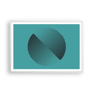 Poster in cornice bianca - Cerchio: variazione geometrica - 100x70 cm