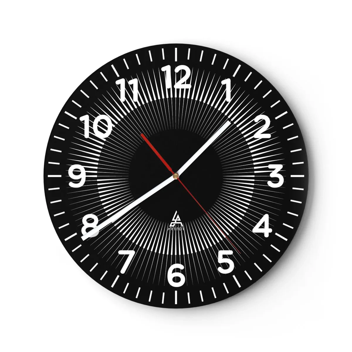 Orologio da parete - Orologio in Vetro - Sole nero - 30x30 cm
