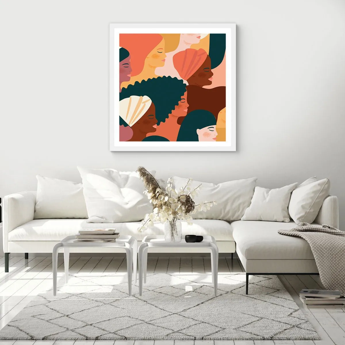 Poster in cornice bianca - Solo femminilità - 30x30 cm