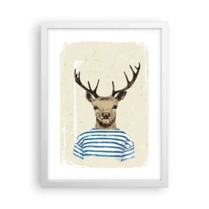 Poster in cornice bianca - Mi piacciono le camicie a righe! - 30x40 cm