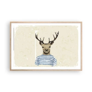 Poster in cornice rovere chiaro - Mi piacciono le camicie a righe! - 91x61 cm
