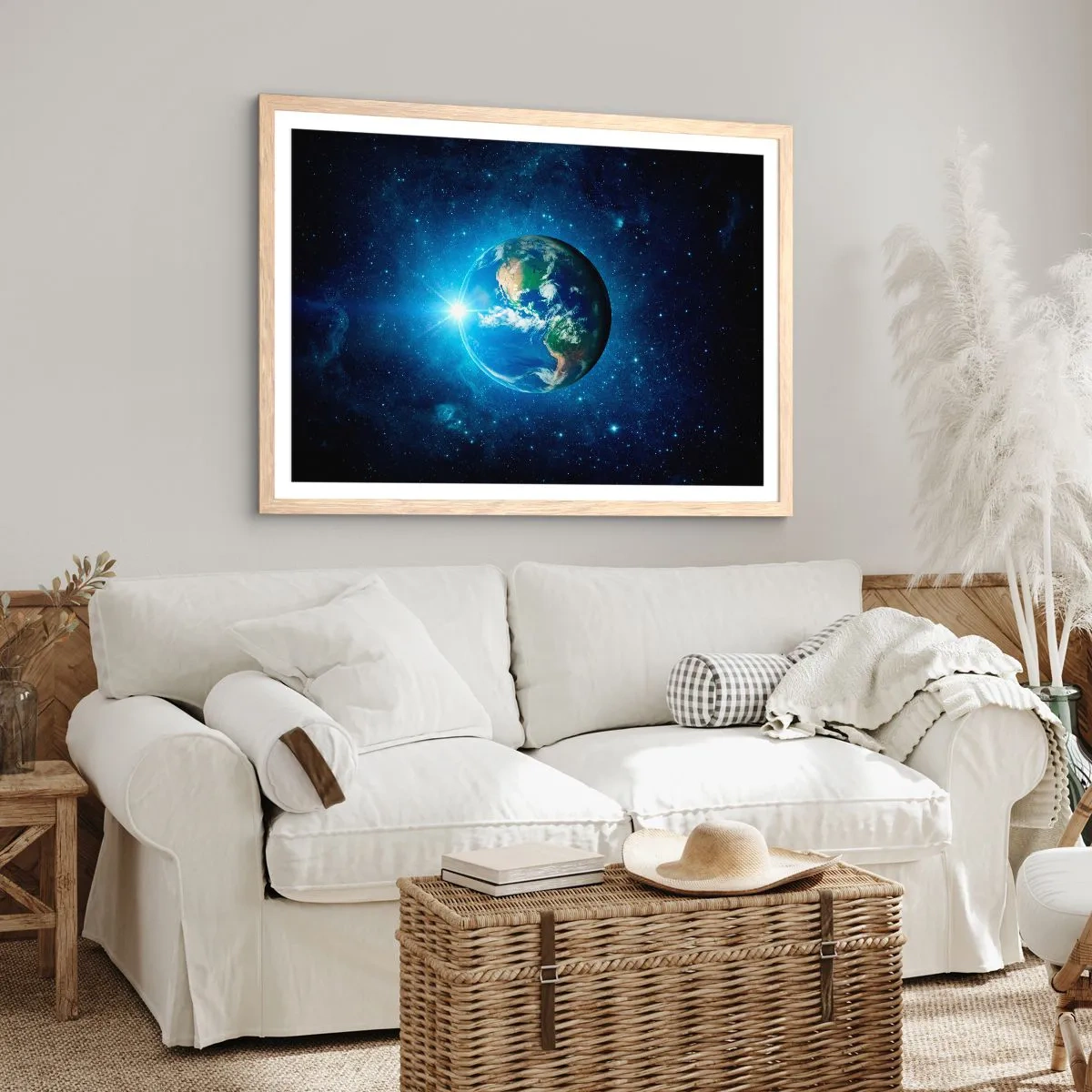 Poster in cornice rovere chiaro - Siamo in cielo - 91x61 cm