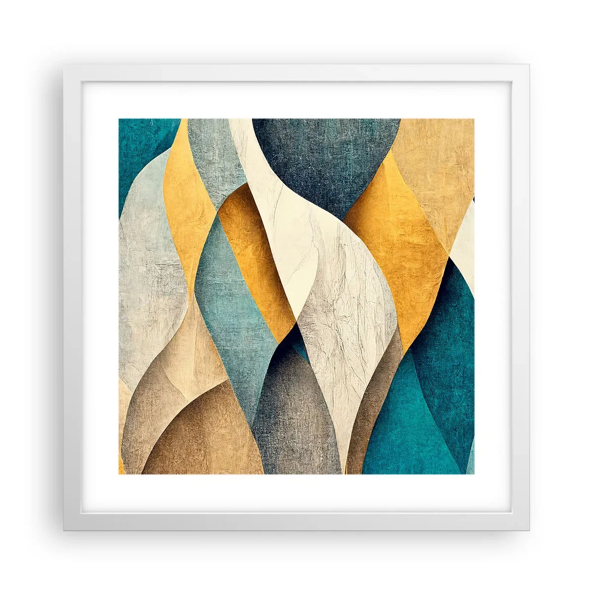 Poster in cornice bianca - Ritmo e ondulazioni - 40x40 cm