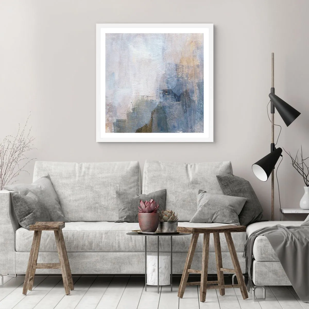 Poster in cornice bianca - Toni e accordi dei colori - 60x60 cm