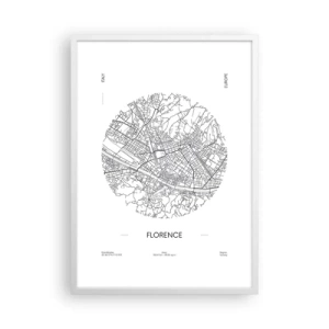 Poster in cornice bianca - Anatomia di Firenze - 50x70 cm